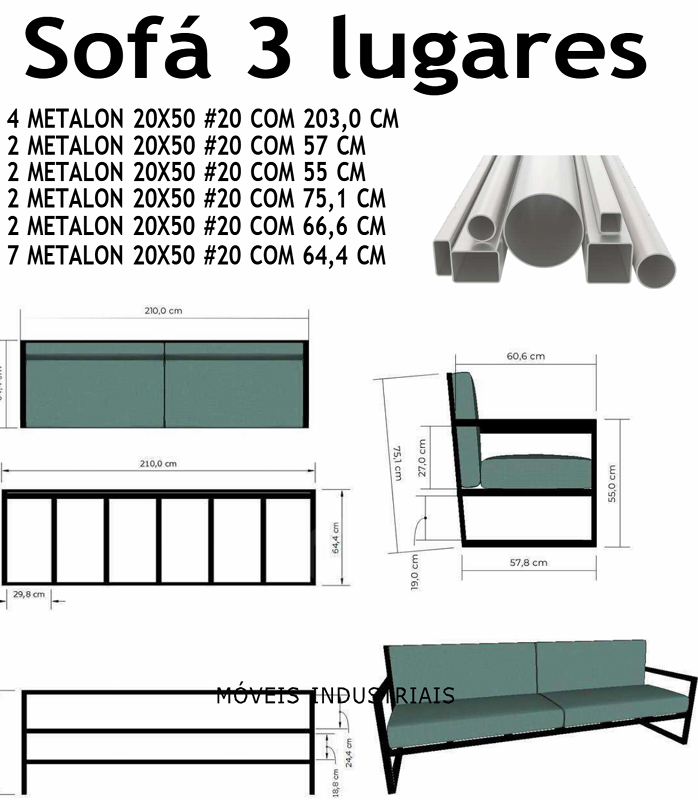Sofá 3 Lugares
